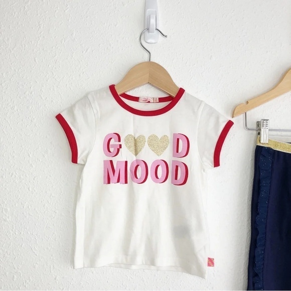 NWT Billieblush matching set heart ringer t-shirt and navy pants size 3 years - Picture 3 of 14